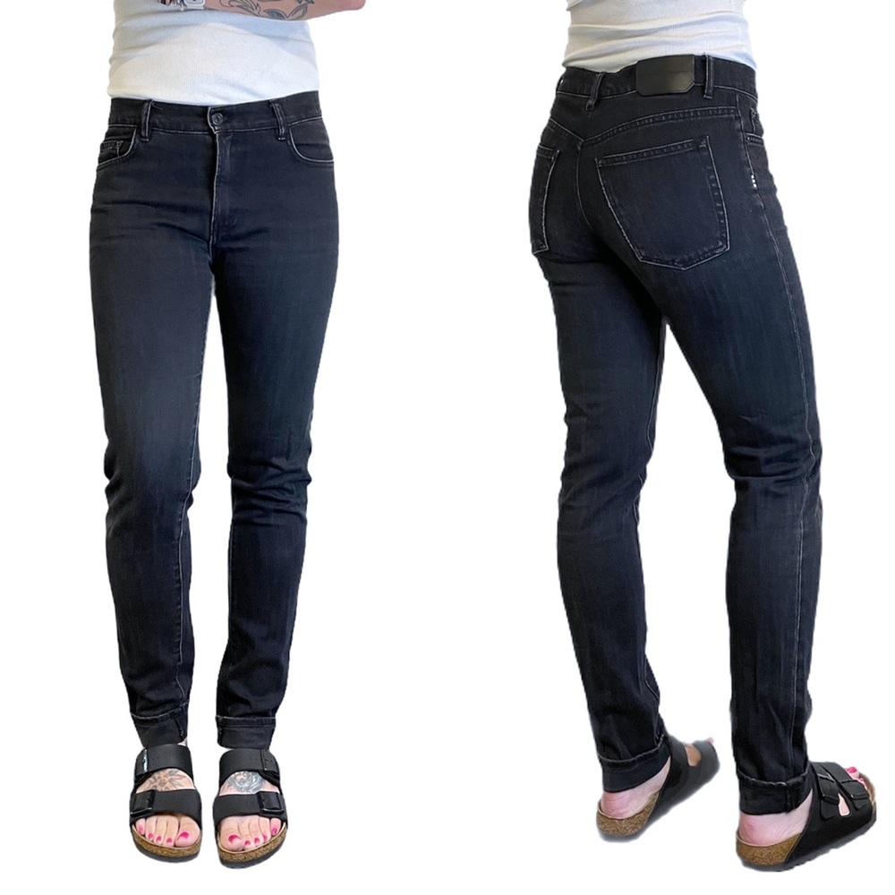 Proenza Schouler Black Boyfriend Skinny Jeans Mid Rise Stretch SZ 4 Designer 29